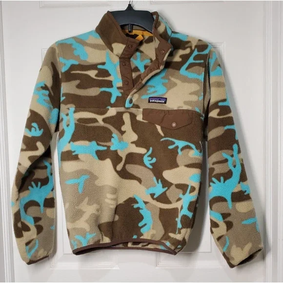 Patagonia Synchilla Snap‑T Fleece Pullover Men’s XXS Camo Retro - Picture 1 of 11